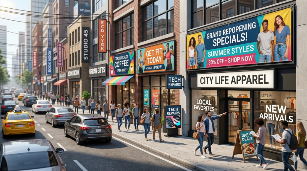 Why Outdoor Banner Advertising Still Works in 2026