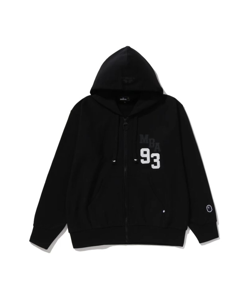 MBA 93 Zip Up Hoodie Black