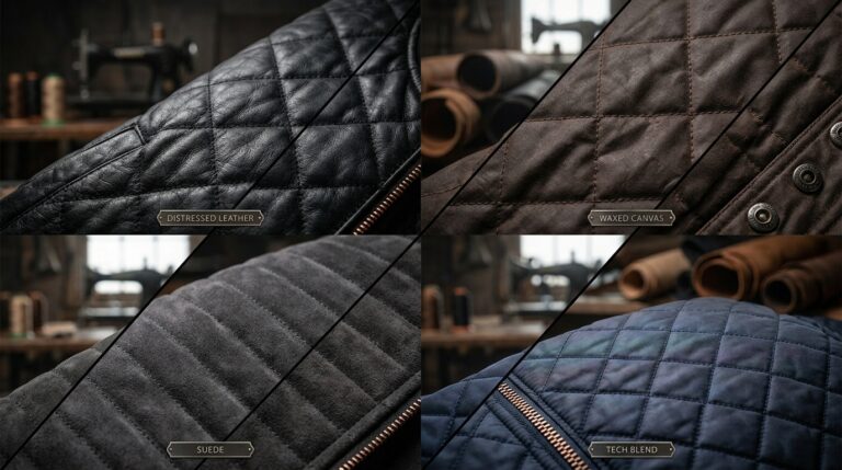 Quilted Bomber Leather Jackets