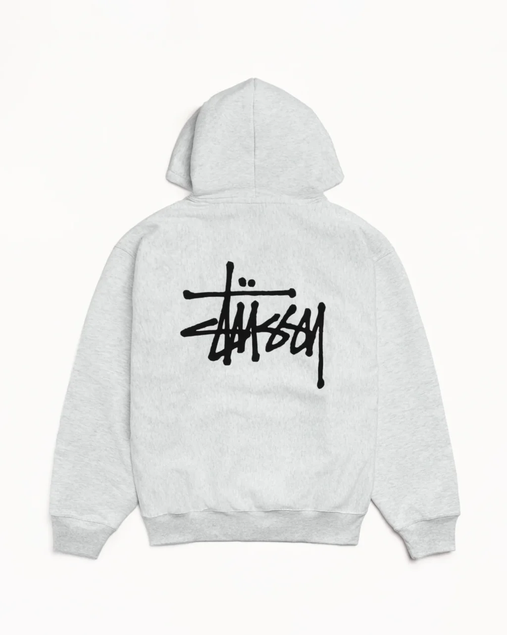 BASIC STÜSSY ZIP HOODIE ASH HEATHER1