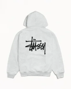 BASIC STÜSSY ZIP HOODIE ASH HEATHER1