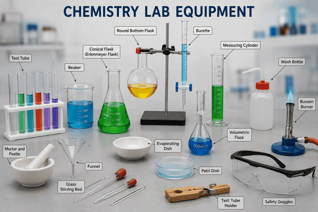What Are the Essential Basic Laboratory Apparatus for Chemistry Labs?