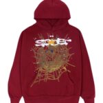 Sp5der Logo Hoodie Maroon