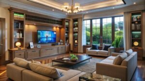 Hollywood Hills New Build Home Theater and Wine Cellars