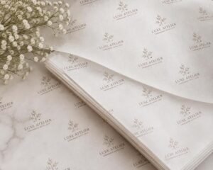 Personalized A4 Butter Paper 45 GSM, Custom Logo Packaging Paper, Branded Food Wrapping Sheets, Bakery Packaging Paper, 100 Sheets