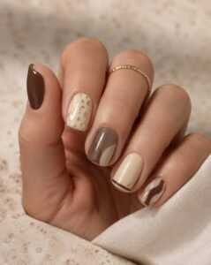 almond shape brown nails