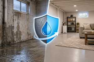 flooded basement cleanup near