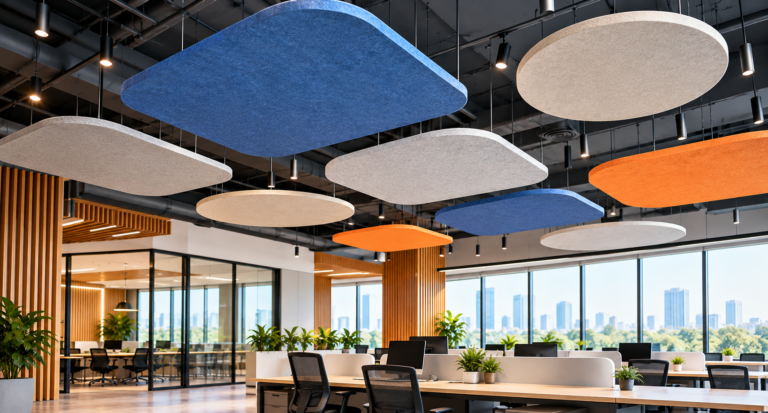 Acoustic Clouds: Suspended Sound Control for Open, Echo-Prone Spaces