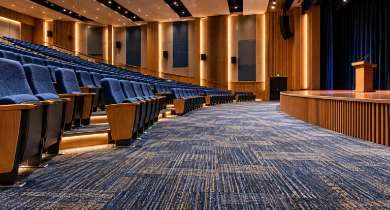 Auditorium Carpet Manufacturers: Choosing Flooring That Lasts, Looks Refined, and Controls Sound