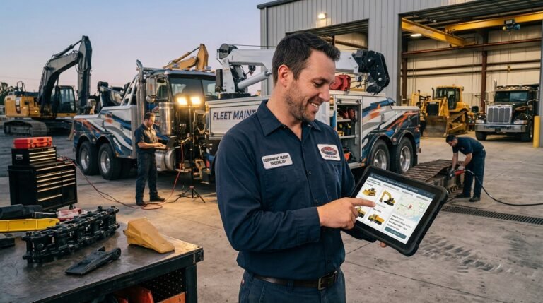 Construction vehicle maintenance software