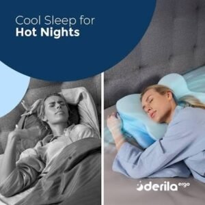 Derila Ergo ergonomic memory foam pillow with contoured design for comfortable head and neck support during sleep.